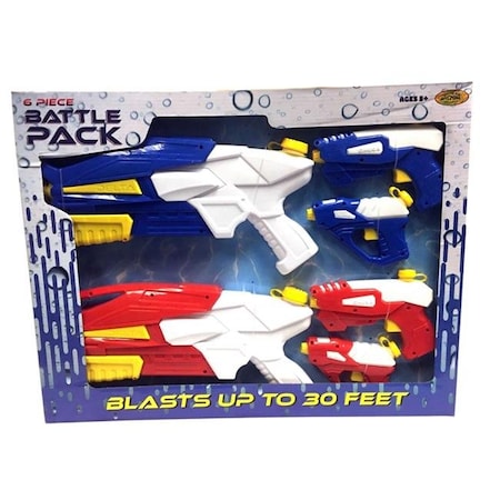 Water Sports Water Sports 262976 Battlepack Toy Water Guns - 6 Piece 262976